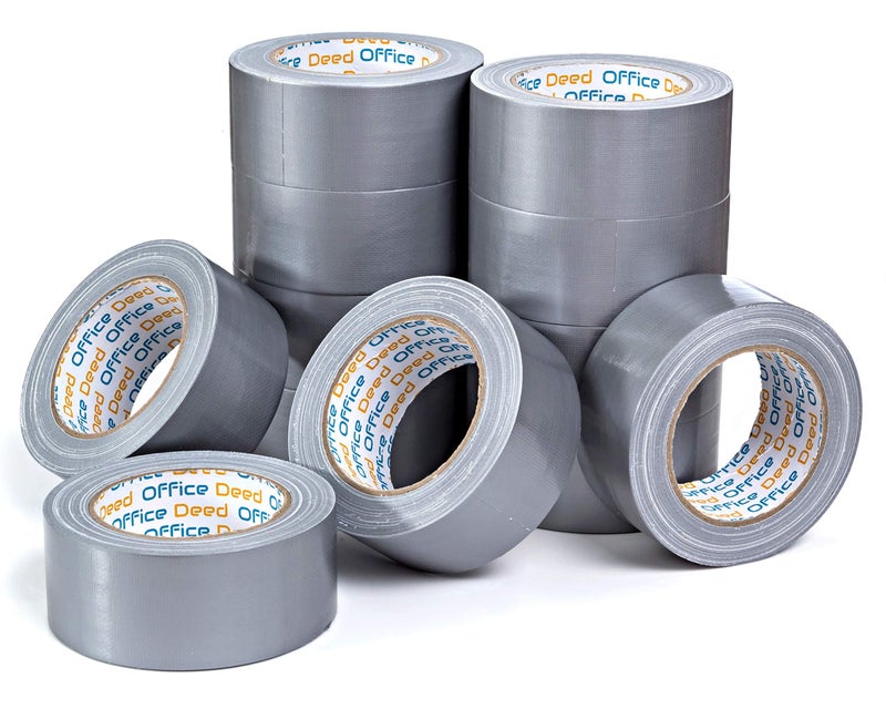 Office Deed Duct Tape Heavy Duty Waterproof, 30 Yards x 2 Inch, 12-Roll Pack, All-Weather Grey Duct Tape Bulk, Strong, No Residue, Industrial and Professional Use - Image 1